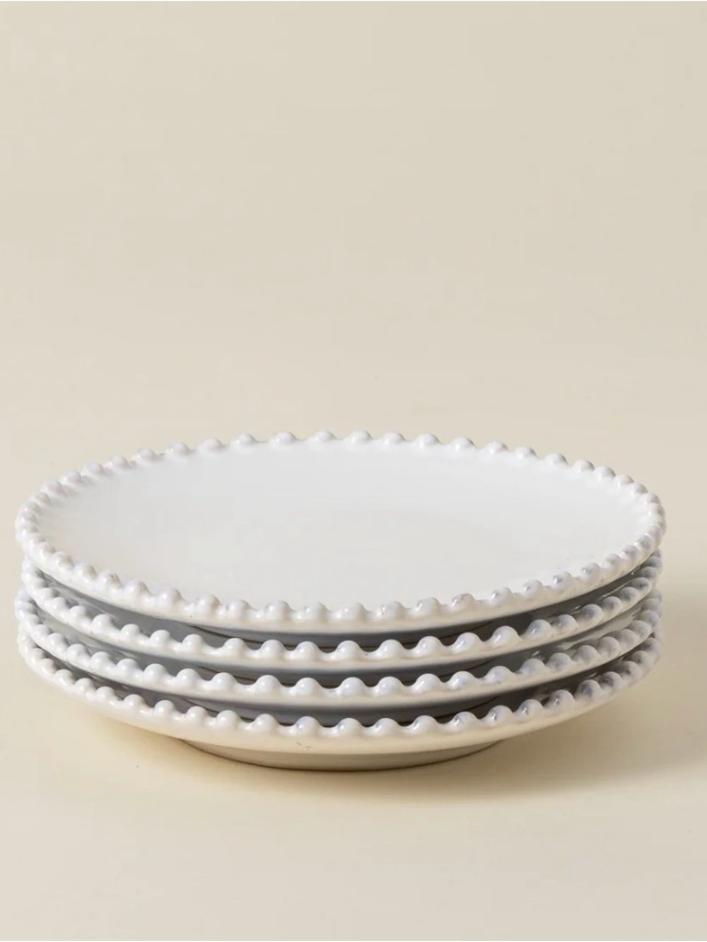New In Box Costa Nova Portugal Set of 4 Appetizer Plate Pearl
